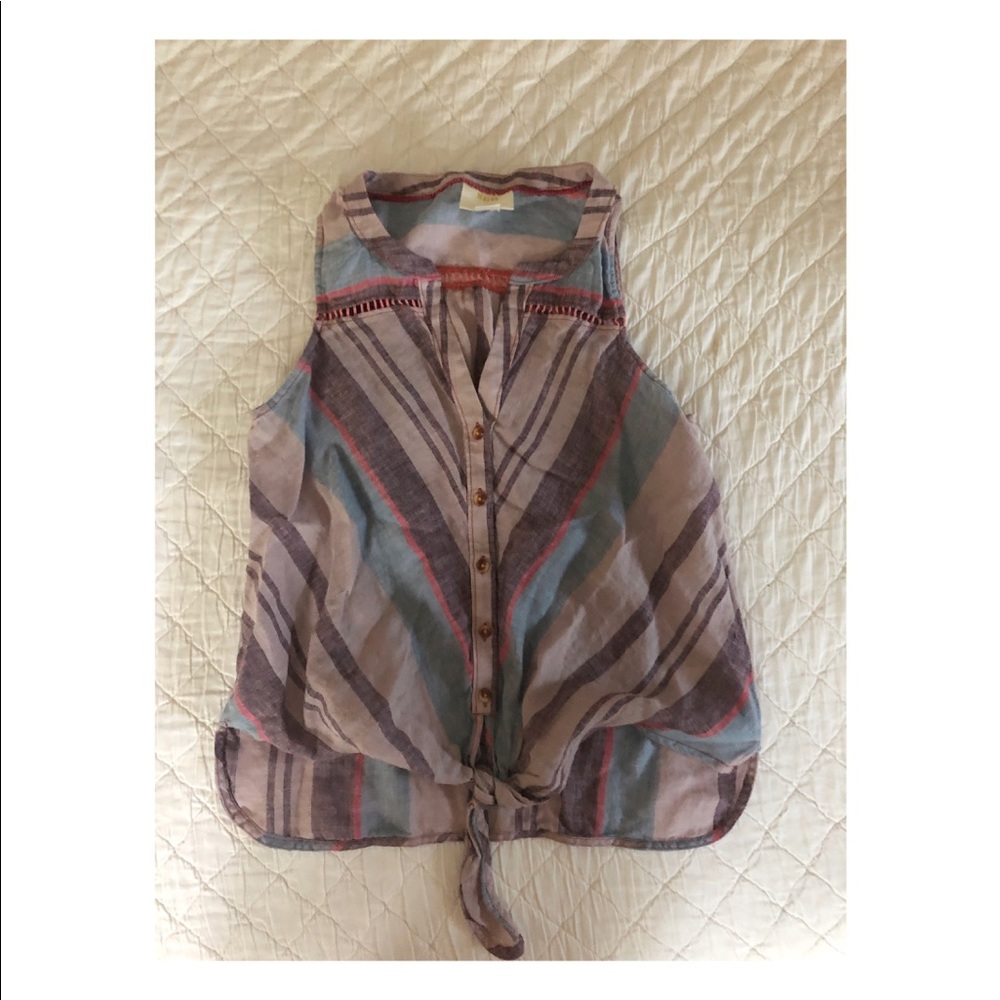 Mauve by Anthropologie button down tank